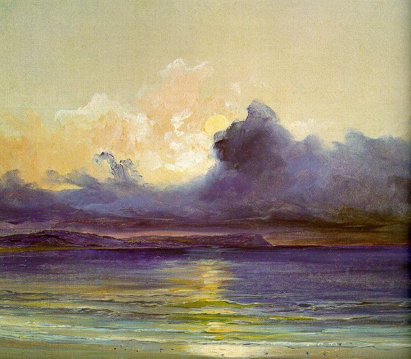Charles Blechen Sunset at Sea France oil painting art